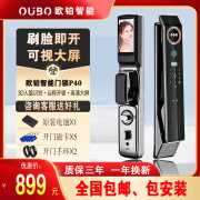 东方欧铂P40 3d人脸指纹锁家用防盗门入户门通用型远程控制密码锁智能锁 3d人脸款 包安装+送锁体+送电池