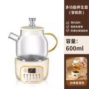 苏泊康全自动迷你养生壶办公室小型mini煮茶器多功能家用玻璃烧水壶小巧 智能款全玻璃 底无胶圈 600ml