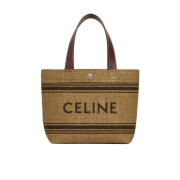 思琳 CELINE）女包 24新款经典字母标志时尚单肩编织菜篮子包女士手提包托特包 棕色 均码