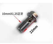 福洛伦电动摩托车越野车碟刹油泵油管螺丝刹车卡钳下泵空心油管螺栓通用 M10X1.25镀铬银色2颗 带4个密封垫