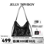 JellyToyboy包包女包漫游包特别版2024新款大容量复古单肩通勤斜挎包 黑色