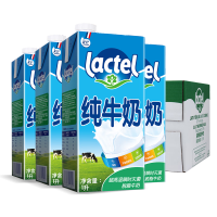 兰特Lactel法国原装进口脱脂1L*12盒整箱纯牛奶营养早餐 学生囤货出游