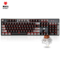 黑峡谷（Hyeku）GK715 机械键盘 有线键盘 游戏键盘 104键 红色背光 可插拔键盘 凯华BOX轴 黑灰 茶轴