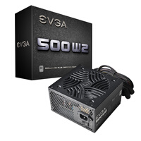 EVGA 额定500W电脑电源 (80PLUS EU白牌认证/3年质保/单路12V输出/台式主机电源)