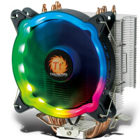 Tt（Thermaltake）彩虹D400P炫彩 CPU散热器风扇（多平台/支持AM4/4热管/RGB风扇/带硅脂/静音/智能温控）
