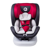 阿罗德arod婴儿童安全座椅0-4-12岁汽车用宝宝可坐躺360度旋转isofix接口 波尔红-经典