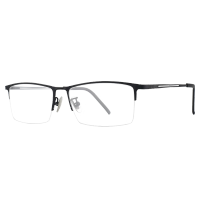 蔡司（ZEISS）镜片近视眼镜纯钛半框可配度数 砂黑 视特耐1.60高清 