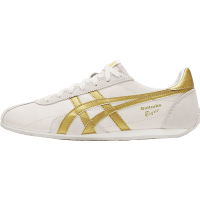 Onitsuka Tiger鬼塚虎男鞋 慢跑鞋透气轻便男女款运动休闲鞋RUNSPARK D201L 米色/金色 42