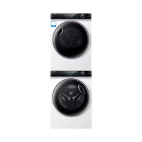海尔（Haier）纤美洗烘套装 直驱滚筒洗衣机+热泵烘干机家用双重速热补偿物联云控12176+176 【洗烘云联动】冰雪白系列