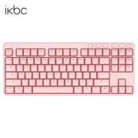 ikbc S200无线键盘机械键盘无线笔记本键盘87键蓝牙键盘粉色机械键盘自营办公矮轴超薄PBT可选 S200粉色无线2.4G87键红轴