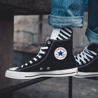 匡威（Converse）帆布鞋男鞋女鞋All Star经典常青款高帮复古运动鞋情侣鞋休闲鞋 101010黑色高帮 42