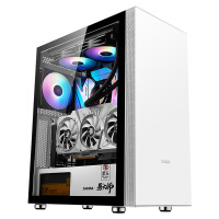 先马（SAMA）易大师精钢版白 台式电脑主机箱 简约设计/钢化玻璃全景侧透/支持ATX主板、竖装显卡、360水冷位