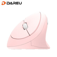 达尔优(dareu)LM158G 鼠标 无线鼠标 垂直鼠标 办公鼠标 竖握式鼠标 静音鼠标 2.4G冰晶粉
