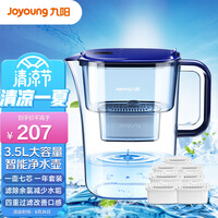 九阳(Joyoung)净水壶(1壶7芯套装)家用滤水壶 过滤净水器 JYW-B05