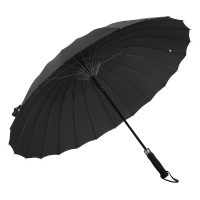 美度24骨超大防风雨伞男士商务长柄伞加大加固户外直杆伞男女两用雨伞M5003 黑色