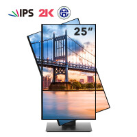 优派 25英寸 2K显示器 LG原装IPS屏 旋转升降 智慧爱眼滤蓝不闪专业设计办公电脑显示器 VX2580-2K-HD