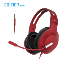 漫步者(EDIFIER) HECATE G1标准版 3.5mm电竞游戏耳机 电脑网课办公有线带麦克风耳麦带线控 红色