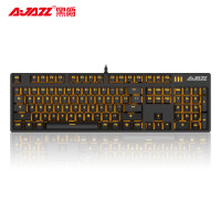 黑爵（Ajazz）机械战警 合金版幻彩机械游戏键盘 黑色黑轴 背光 游戏 电脑 笔记本 办公 数字键盘