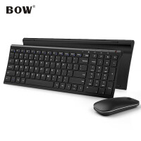 航世（BOW）HW193 键鼠套装 无线键鼠套装 办公键鼠套装 超薄便携充电鼠标键盘 静音 黑色