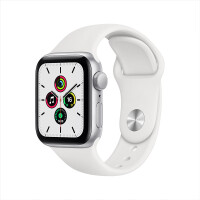 Apple Watch SE 智能手表 GPS款 40毫米银色铝金属表壳 白色运动型表带MYDM2CH/A