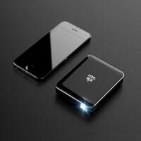 瑞视达P6微型手机投影仪家用迷你全高清便携式充电宿舍无线小型户外充电口袋3D投影机一体机墙上家庭影院 黑色
