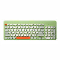 航世（BOW）K221 无线键盘 混彩复古静音巧克力无线键盘 95键 笔记本台式办公通用无线键盘 橙灰绿