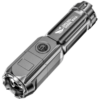 微笑鲨 强光手电筒充电式小型便携超亮家用户外远射超长续航 伸缩调焦【高亮灯芯】300米