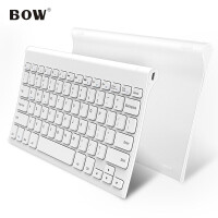 航世（BOW）HW086C键盘 无线键盘 办公键盘 超薄便携 78键 金属充电 巧克力按键 静音 白色