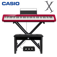 卡西欧智能触屏电钢琴88键重锤PX-S1000RD主机+X架+三踏板+琴凳礼包