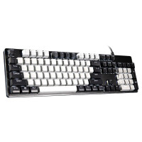 灵蛇（LINGSHE)机械键盘青轴 有线游戏机械键盘 吃鸡发光机械键盘 白光 K845黑灰