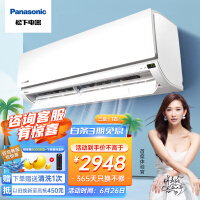 松下（Panasonic） 适用11-16㎡ 新三级能效 1匹 变频冷暖 空调挂机 柔湿制冷 天花板气流 以旧换新 SFY9KQ30