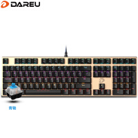 达尔优（dareu）机械师合金版机械键盘 有线键盘 游戏键盘 108键混光  全键无冲 吃鸡键盘 黑金青轴
