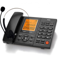 TCL 录音电话机座机 自动/手动录音插卡电话办公呼叫中心固定座机HCD868(88)TSD超级版含耳机(黑色)