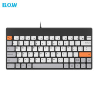 航世（BOW）K620U有线键盘 办公键盘 超薄便携静音键盘 79键 台式笔记本巧克力按键小键盘 橙灰黑