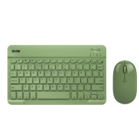 B.O.W 航世 HB032蓝牙键盘 多设备无线键盘 （充电 超薄便携 ipad平板手机办公键盘） 充电套装【复古绿】