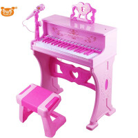 贝芬乐儿童玩具女电子琴玩具女孩小钢琴初学者音乐麦克风宝宝生日礼物3-6岁 艾丽丝小钢琴（公主粉）