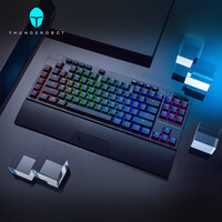 雷神(ThundeRobot)无线游戏机械键盘茶轴KL30T 有线无线双模RGB背光PBT键帽带掌托 双接收器