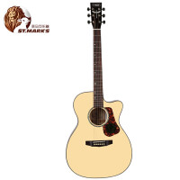 ST.MARK'S 圣马可吉他 民谣单板木吉他 CL126C原木色 哑光39英寸 云杉桃花芯 