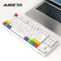 黑爵（AJAZZ）K870T蓝牙无线双模87键机械键盘RGB灯光手机平板笔记本游戏办公 白色黑轴