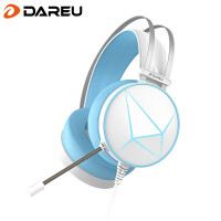 达尔优(dareu) EH722精英版 游戏耳机 耳机头戴式 电脑手机耳机带麦 电竞耳机 吃鸡耳机 3.5mm接口 白蓝