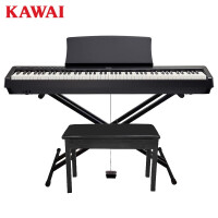 卡瓦依（KAWAI）电钢琴ES110黑色单主机 88键重锤 电子数码钢琴成人儿童初学专业家用 单踏板+X架+琴凳大礼包