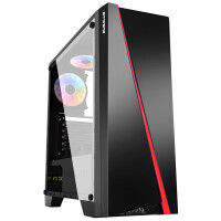 大水牛（BUBALUS）潘神Plus 黑色 炫光RGB台式电脑主机机箱（支持ATX主板/侧透/支持水冷/支持背线/U3）