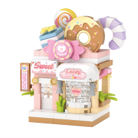 LOZ俐智微颗粒积木男女孩儿童拼装汽车玩具街景模型少女心生日礼物 8604糖果店