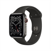 Apple Watch Series 6智能手表 GPS+蜂窝款  44毫石墨色不锈钢表壳 黑色运动型表带M09H3CH