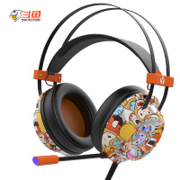 斗鱼（DOUYU.COM）DHG160游戏耳机  虚拟7.1声道 头戴式耳机 电竞耳机  吃鸡耳机 USB游戏耳麦 涂鸦橙色耳机
