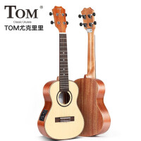 TOM尤克里里ukulele乌克丽丽夏威夷小吉他乐器26英寸云杉木单板TUT-280E电箱