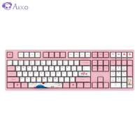 AKKO 3108 V2机械键盘 世界巡回东京樱花键盘 游戏键盘 女性 电竞 全尺寸 吃鸡 笔记本键盘 粉色 橙轴