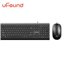 方正(uFound)U757键盘有线键盘鼠标套装办公超薄 粘硅胶键鼠套装有线鼠标键盘巧克力笔记本电脑台式机键盘