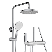 九牧（JOMOO）淋浴花洒全套卫生间双增压大顶喷花洒套装琴键恒温置物淋浴器 【银色】琴键控水恒温花洒26182