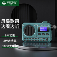 不见不散BV800收音机无线便携蓝牙音箱迷你小音响充电式u盘插卡mp3音乐播放器低音炮复古收音机 青雀蓝